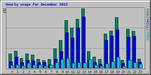 Hourly usage for December 2012