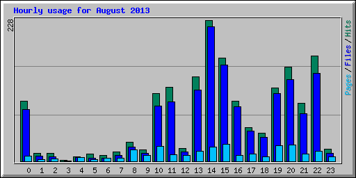 Hourly usage for August 2013